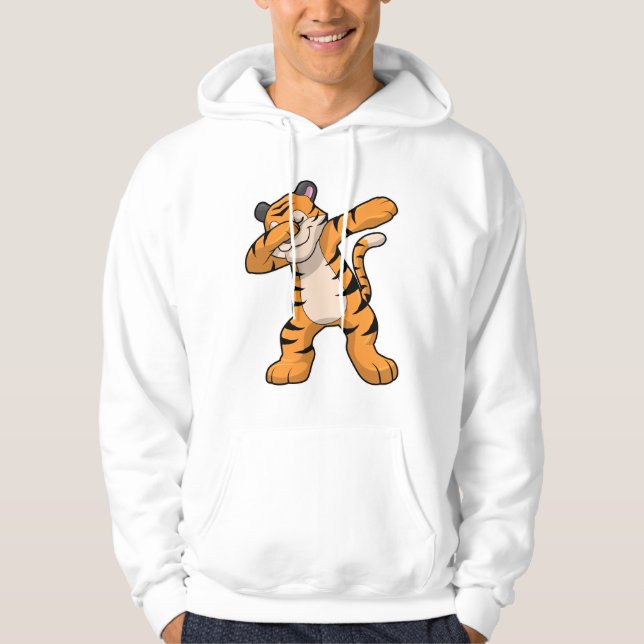 Tiger beim Hip Hop Dance Dab Hoodie (Vorderseite)