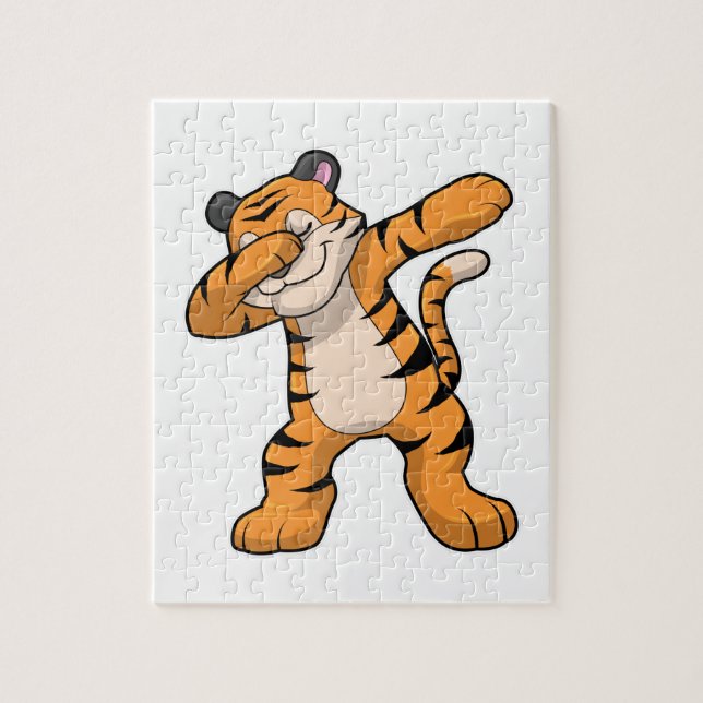 Tiger beim Hip Hop Dance Dab Puzzle (Vertikal)