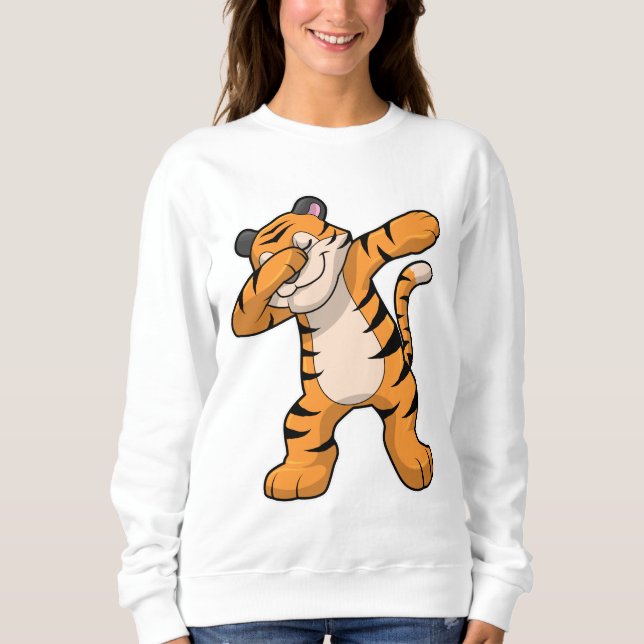 Tiger beim Hip Hop Dance Dab Sweatshirt (Vorderseite)