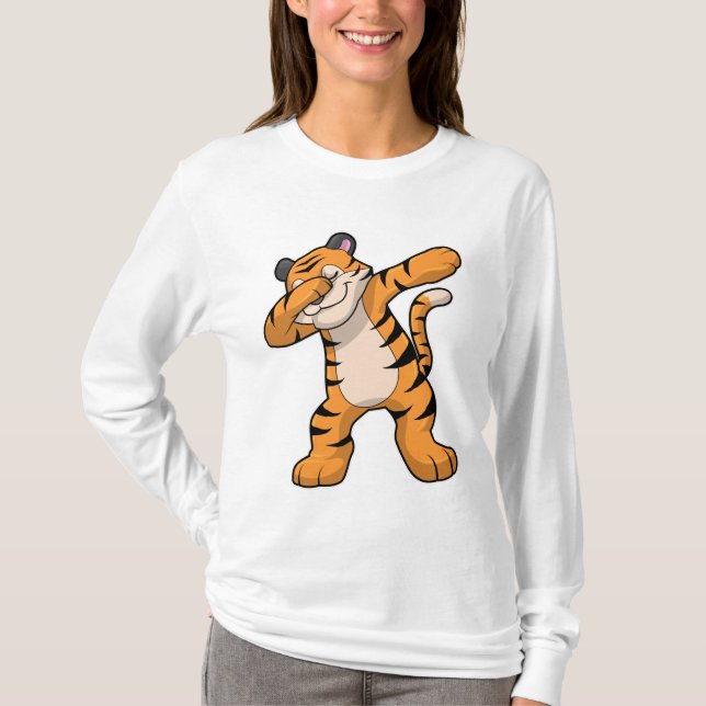 Tiger beim Hip Hop Dance Dab T-Shirt (Vorderseite)