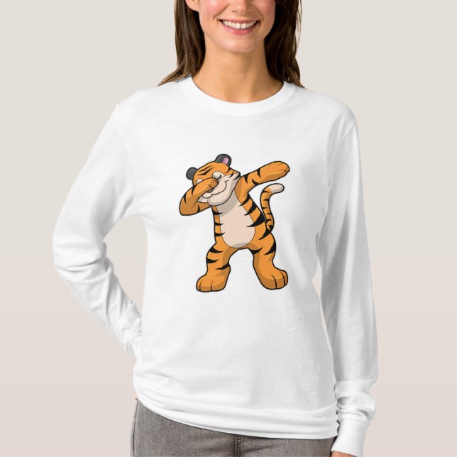 Tiger beim Hip Hop Dance Dab T-Shirt (Vorderseite)