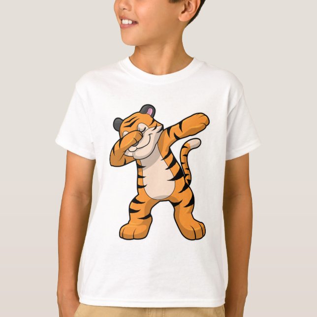 Tiger beim Hip Hop Dance Dab T-Shirt (Vorderseite)