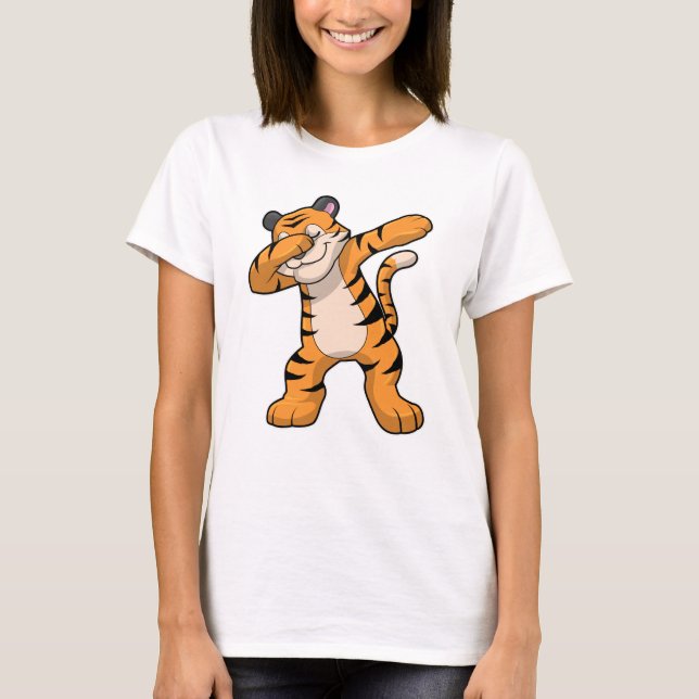 Tiger beim Hip Hop Dance Dab T-Shirt (Vorderseite)