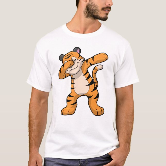 Tiger beim Hip Hop Dance Dab T-Shirt (Vorderseite)