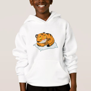 Tiger beim Schlafen mit Kissen Hoodie