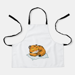 Tiger beim Schlafen mit Kissen Schürze