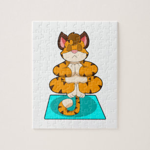 Tiger beim Yoga auf Yoga-Matte Puzzle