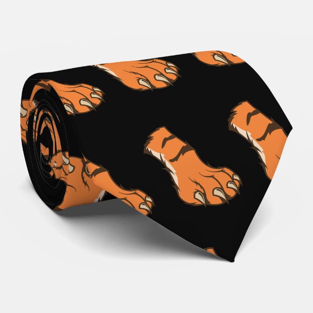 Tiger Bengal Pfoten Team Maskottchen  Fußball Bask Krawatte (Gerollt)
