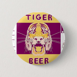 Tiger-Bier Manhattan, das Pinback Knopf braut Button