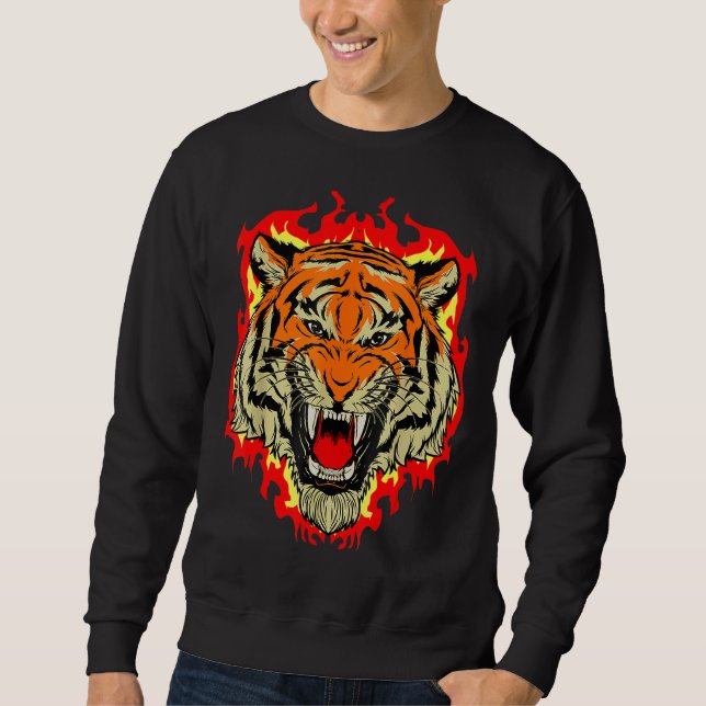 Tiger Big Cat Bengalisch Wildcat Predator Cool Ani Sweatshirt (Vorderseite)