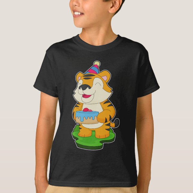 Tiger Birthday Cake T-Shirt (Vorderseite)