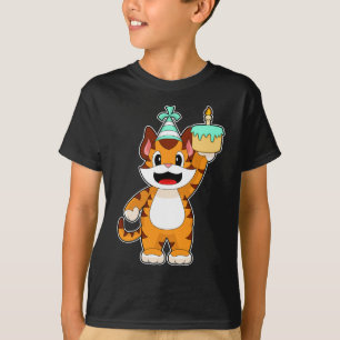 Tiger Birthday Candle Cake T-Shirt