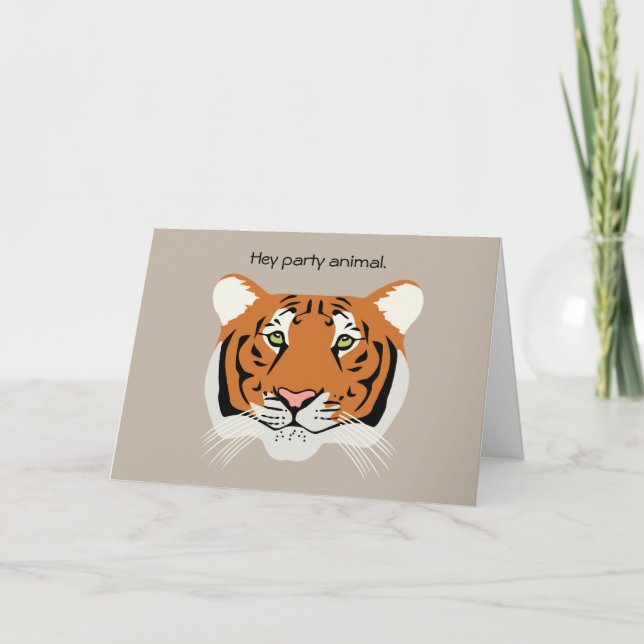 Tiger Birthday Card Karte (Vorderseite)