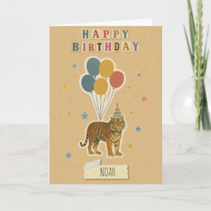 Tiger Birthday Card - Personalisierter Name Karte