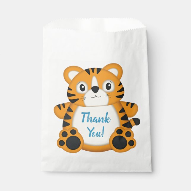 Tiger Birthday Party Geschenktütchen (Vorderseite)