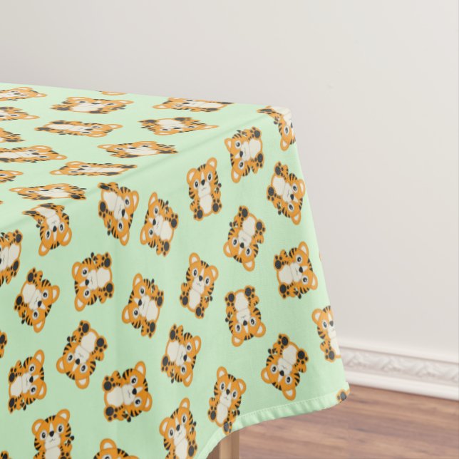 Tiger Birthday Party Green Tischdecke (Beispiel)