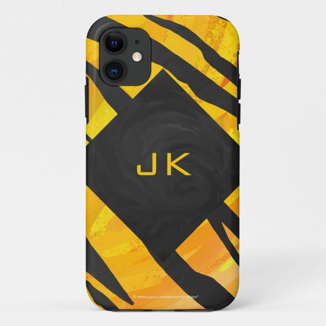 Tiger Black and Orange Print Case-Mate iPhone Hülle (Rückseite)