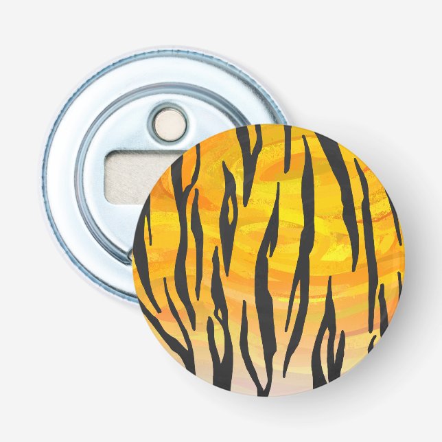 Tiger Black and Orange Print Flaschenöffner (Vorderseite)