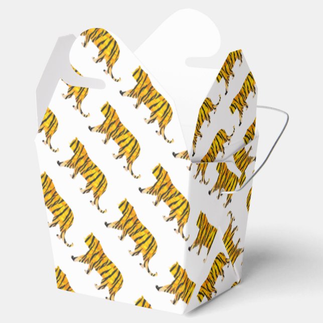 Tiger Black and Orange Print Geschenkschachtel (Geöffnet)