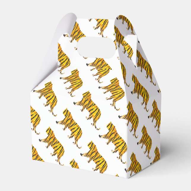 Tiger Black and Orange Print Geschenkschachtel (Rückseite)
