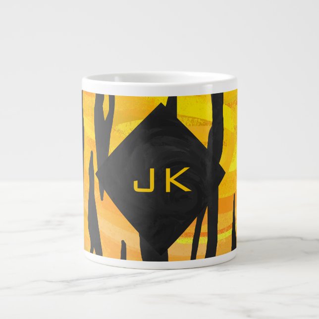 Tiger Black and Orange Print Jumbo-Tasse (Vorderseite)