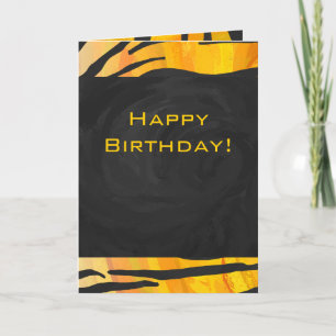 Tiger Black and Orange Print Karte