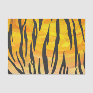 Tiger Black and Orange Print Seidenpapier
