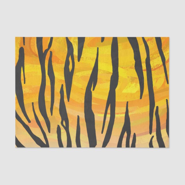 Tiger Black and Orange Print Seidenpapier (Vorderseite)