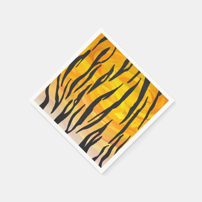 Tiger Black and Orange Print Serviette (Ecke)