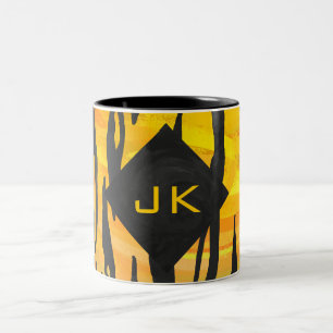 Tiger Black and Orange Print Zweifarbige Tasse