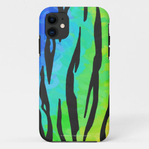Tiger Black and Rainbow Print Case-Mate iPhone Hülle