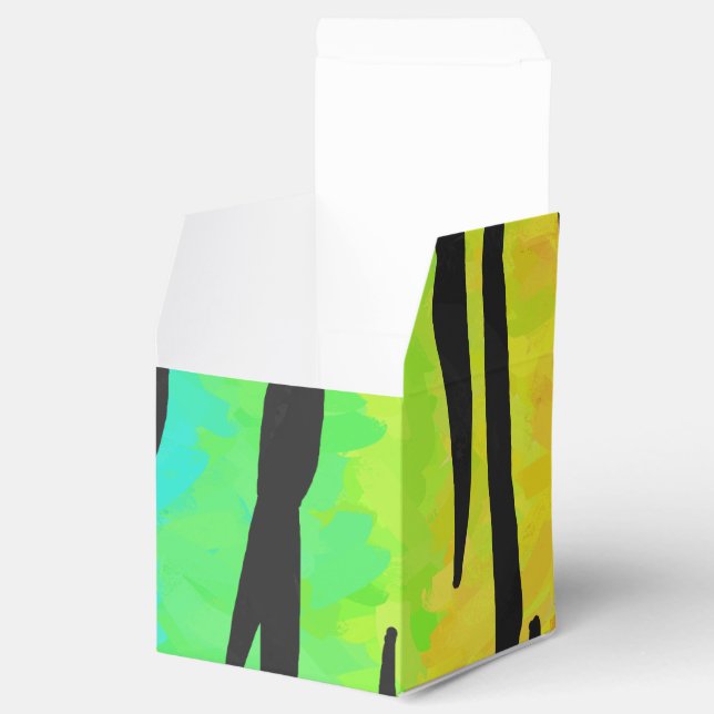 Tiger Black and Rainbow Print Geschenkschachtel (Geöffnet)