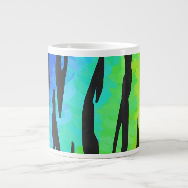 Tiger Black and Rainbow Print Jumbo-Tasse (Vorderseite)