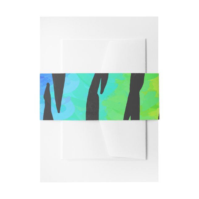 Tiger Black and Rainbow Stuff Einladungsbanderole (Vorderseite Beispiel)