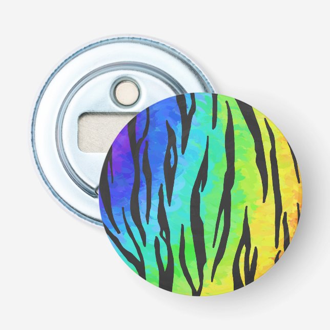 Tiger Black and Rainbow Stuff Flaschenöffner (Vorderseite)