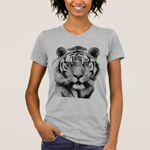 Tiger Black and White Blue Augen T-Shirt
