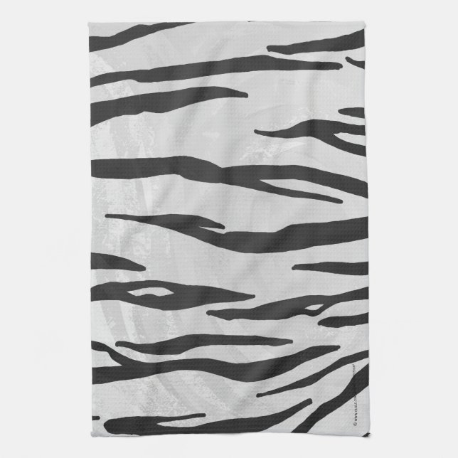 Tiger Black and White Print Geschirrtuch (Vertikal)