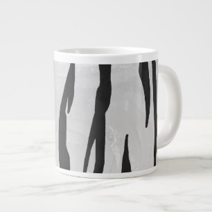 Tiger Black and White Print Jumbo-Tasse