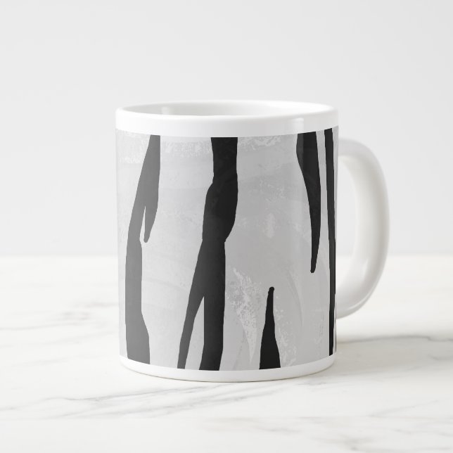 Tiger Black and White Print Jumbo-Tasse (Vorderseite Rechts)