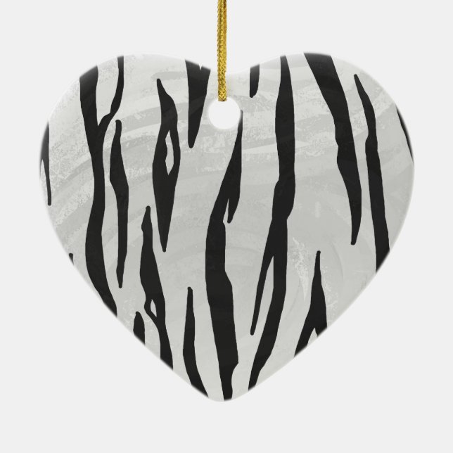 Tiger Black and White Print Keramikornament (Hinten)
