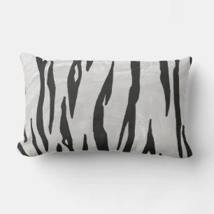 Tiger Black and White Print Lendenkissen
