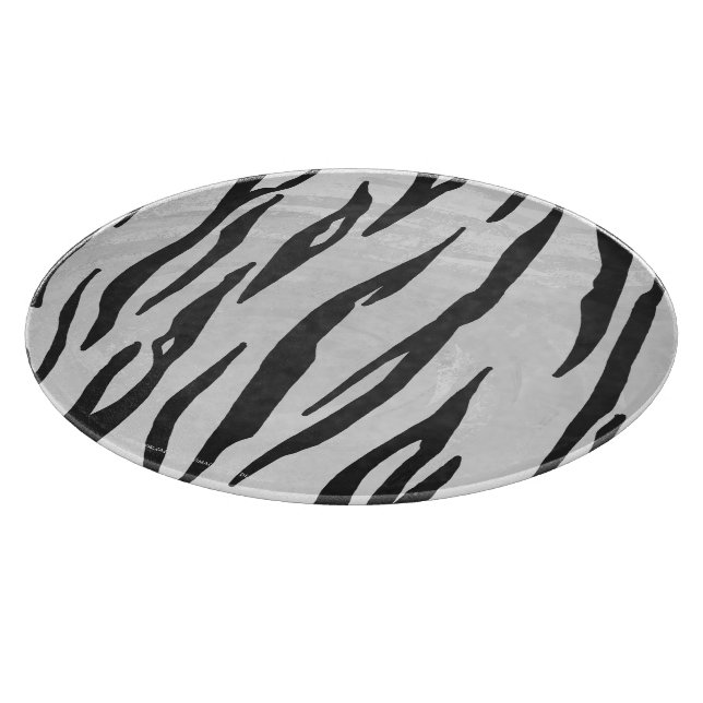 Tiger Black and White Print Schneidebrett (Ecke)