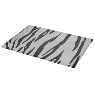 Tiger Black and White Print Schneidebrett