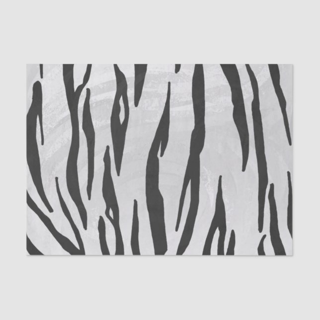 Tiger Black and White Print Seidenpapier (Vorderseite)