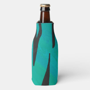 Tiger Black und Aquamarin Print Flaschenkühler