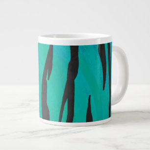 Tiger Black und Aquamarin Print Jumbo-Tasse