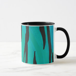 Tiger Black und Aquamarin Print Tasse