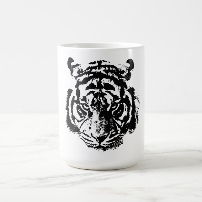 Tiger Black & White Pop Kunstmotivation Kaffeetasse (Mittel)