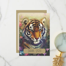 Tiger Blume Danke Karte