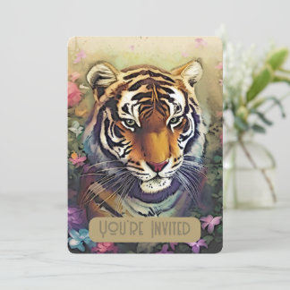 Tiger-Blume-Einladung QR-Code Einladung